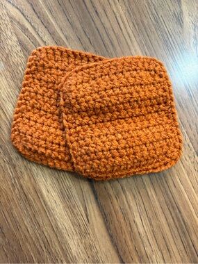 Hand-Crocheted Orange Coaster